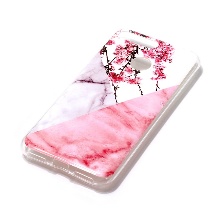 Padrão De Mármore IMD Macio TPU Caso Para Huawei Y6 (2018) / Honra 7a (sem Sensor De Impressão Digital) - Flor Rosa-2