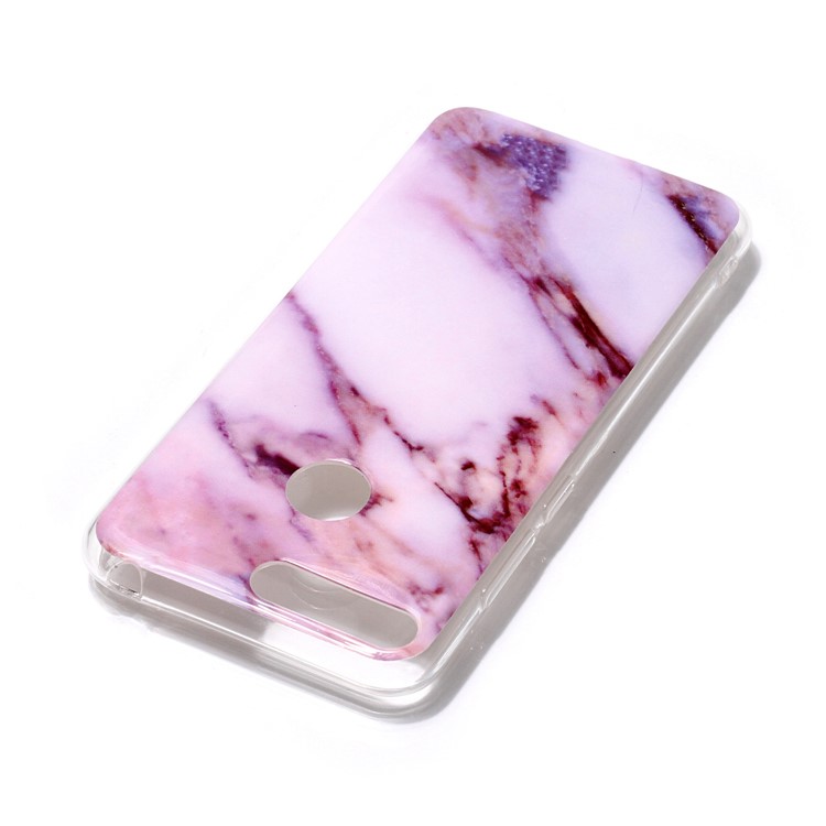 Teste Padrão De Mármore IMD TPU Caso Tampa Do Telefone Para Huawei Y6 (2018) / Honra 7a (sem Sensor De Impressão Digital) - Rosa / Branco-3