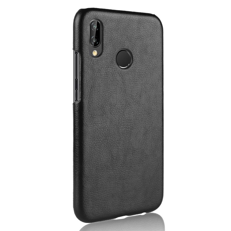 Litchi Skin Leather Coated Hard Plastic Case for Huawei P20 Lite / Nova 3e - Black-3