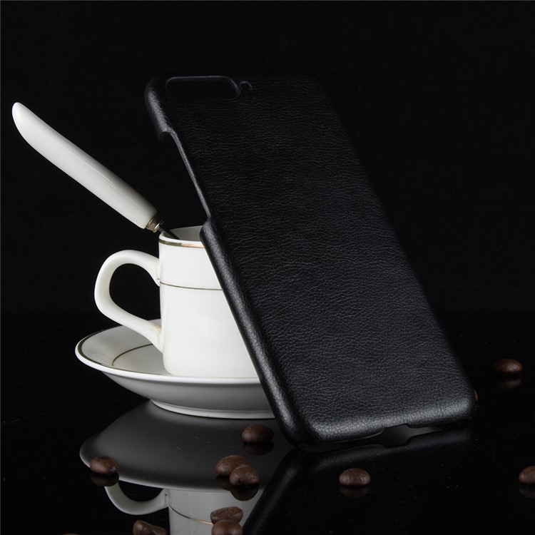 Litchi Skin Leather Coated Hard Plastic Case for Huawei Y6 (2018) / Honor 7A (without Fingerprint Sensor) - Black-5