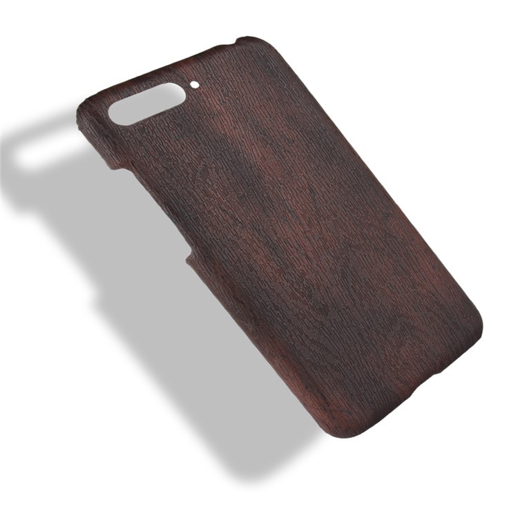 Wood Texture PU Leather Skin PC Hard Cover for Huawei Y6 (2018) / Honor 7A (without Fingerprint Sensor) - Black-4