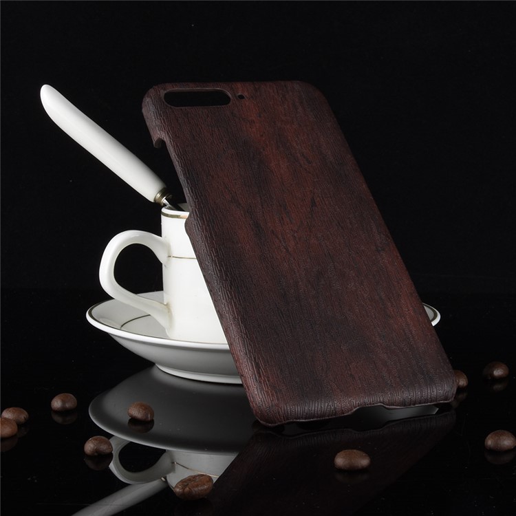 Wood Texture PU Leather Skin PC Hard Cover for Huawei Y6 (2018) / Honor 7A (without Fingerprint Sensor) - Black-5