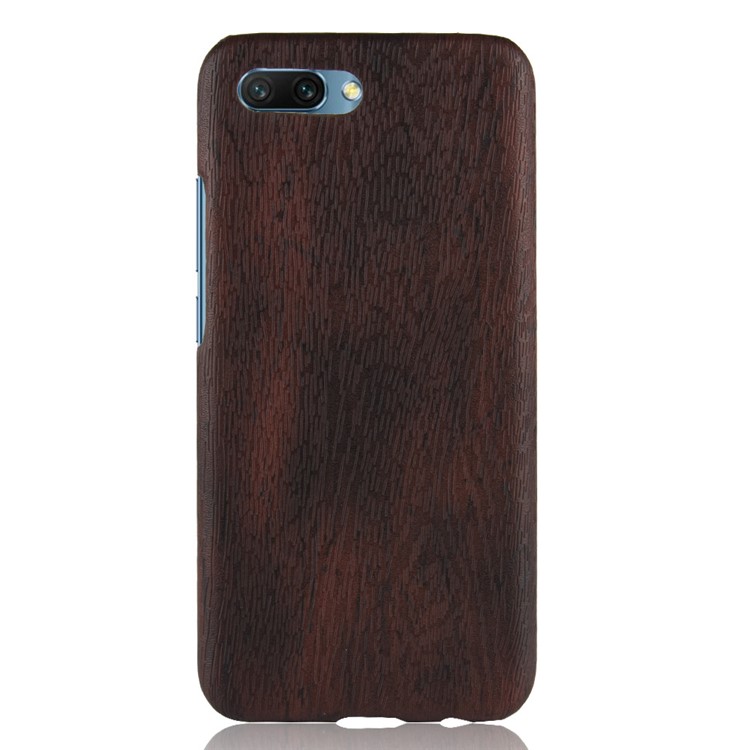 Wood Texture PU Leather Coated PC Protection Phone Shell for Huawei Honor 10 - Black-2
