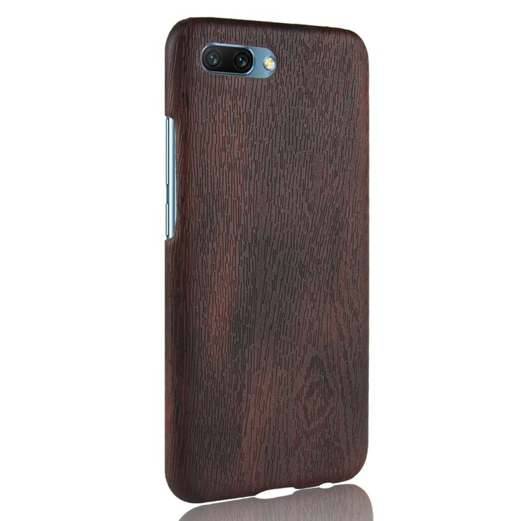 Wood Texture PU Leather Coated PC Protection Phone Shell for Huawei Honor 10 - Black-3