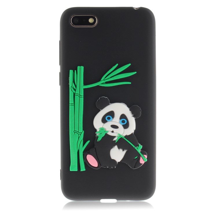 3D Panda Bamboo Soft TPU Mobile Case for Huawei Y5 (2018)/Y5 Prime (2018)/Honor 7s/Honor Play 7 - Black-2
