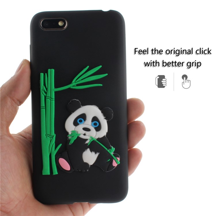 3D Panda Bamboo Soft TPU Mobile Case for Huawei Y5 (2018)/Y5 Prime (2018)/Honor 7s/Honor Play 7 - Black-5