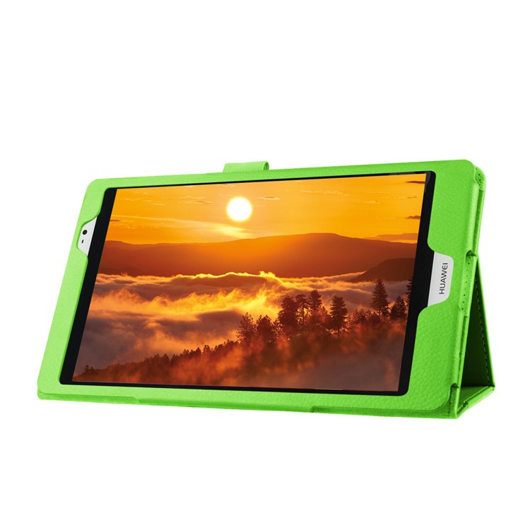 Lychee Skin Leather Case Cover for Huawei MediaPad M2 8.0 - Green-4
