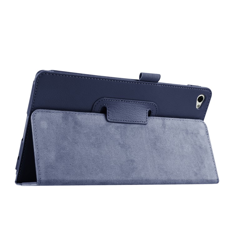 Lychee Skin Leather Protective Case for Huawei MediaPad M2 8.0 - Dark Blue-5