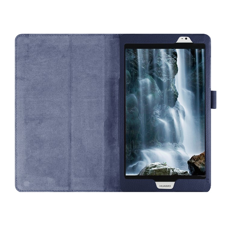 Lychee Skin Leather Protective Case for Huawei MediaPad M2 8.0 - Dark Blue-7