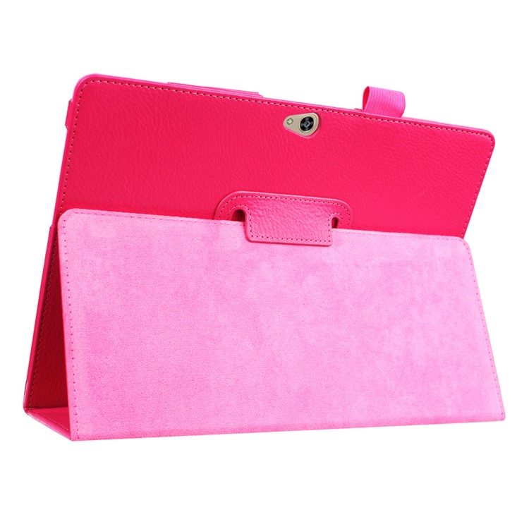 Litchi Skin Leather Stand Case Cover for Huawei MediaPad M2 10.0 - Rose-6