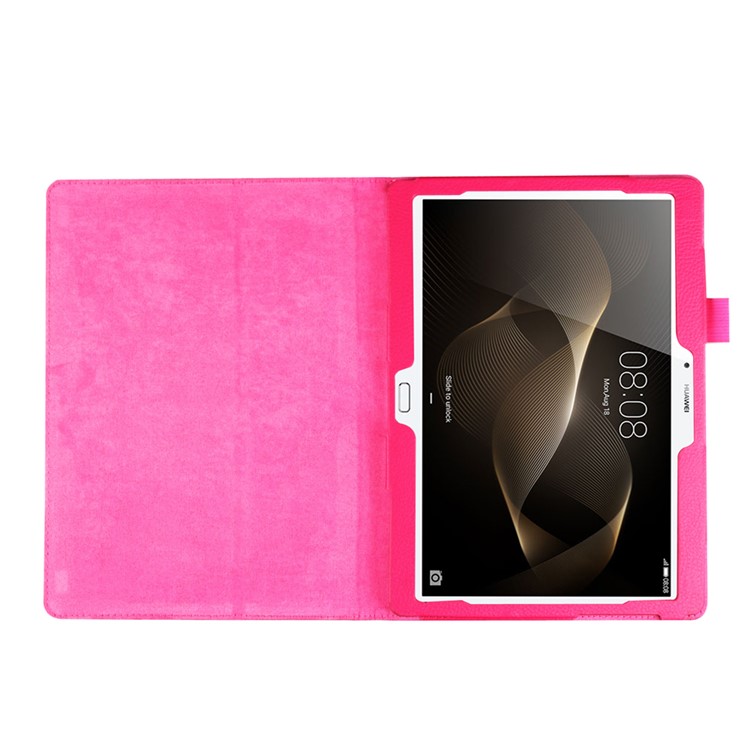 Litchi Skin Leather Stand Case Cover for Huawei MediaPad M2 10.0 - Rose-8
