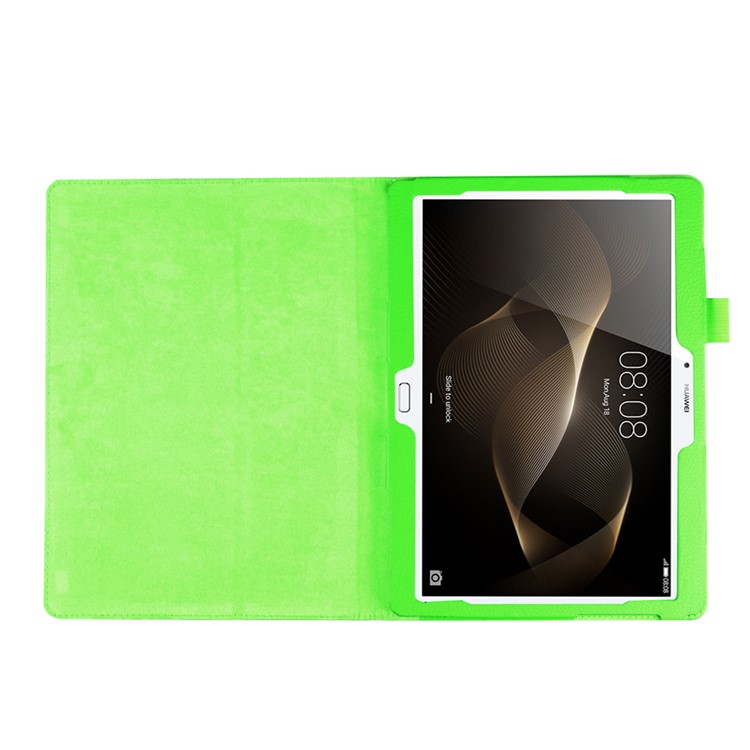 Litchi Skin Leather Stand Cover Case for Huawei MediaPad M2 10.0 - Green-8