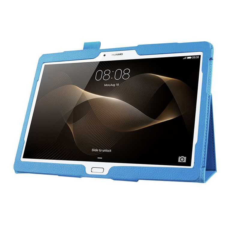 Litchi Skin PU Leather Stand Case for Huawei MediaPad M2 10.0 - Baby Blue-5