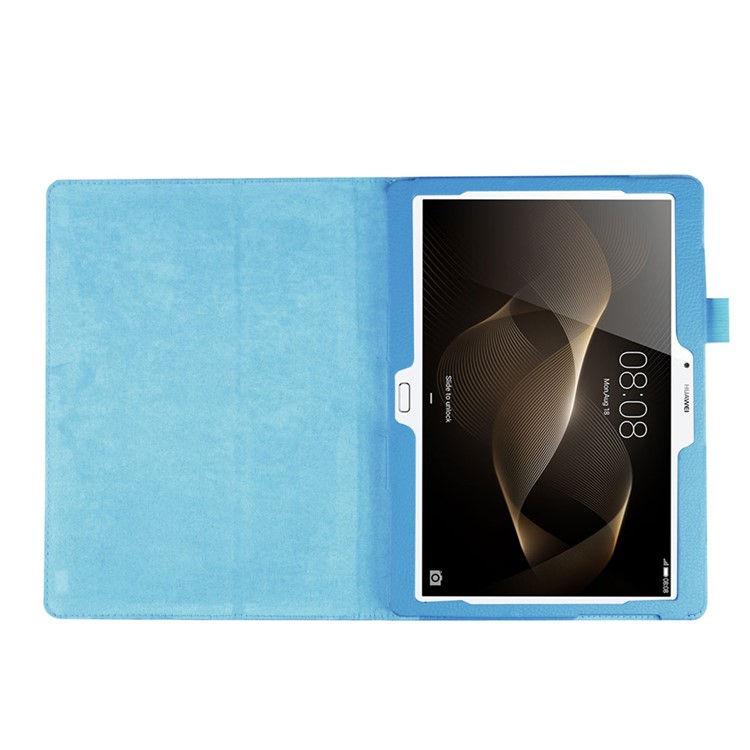 Litchi Skin PU Leather Stand Case for Huawei MediaPad M2 10.0 - Baby Blue-8