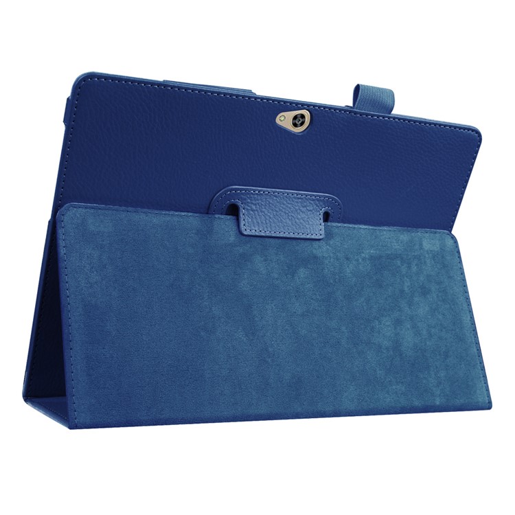 Litchi Skin Leather Stand Case for Huawei MediaPad M2 10.0 - Dark Blue-6