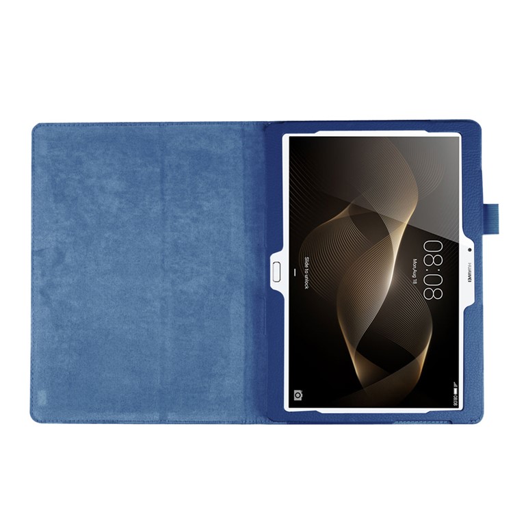 Litchi Skin Leather Stand Case for Huawei MediaPad M2 10.0 - Dark Blue-8