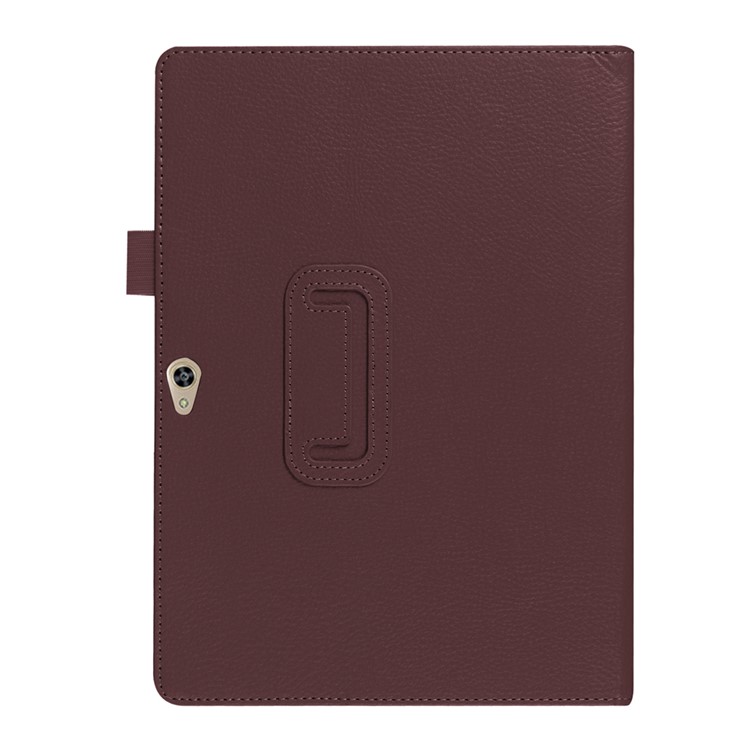 Litchi Skin Leather Stand Case for Huawei MediaPad M2 10.0 - Brown-4