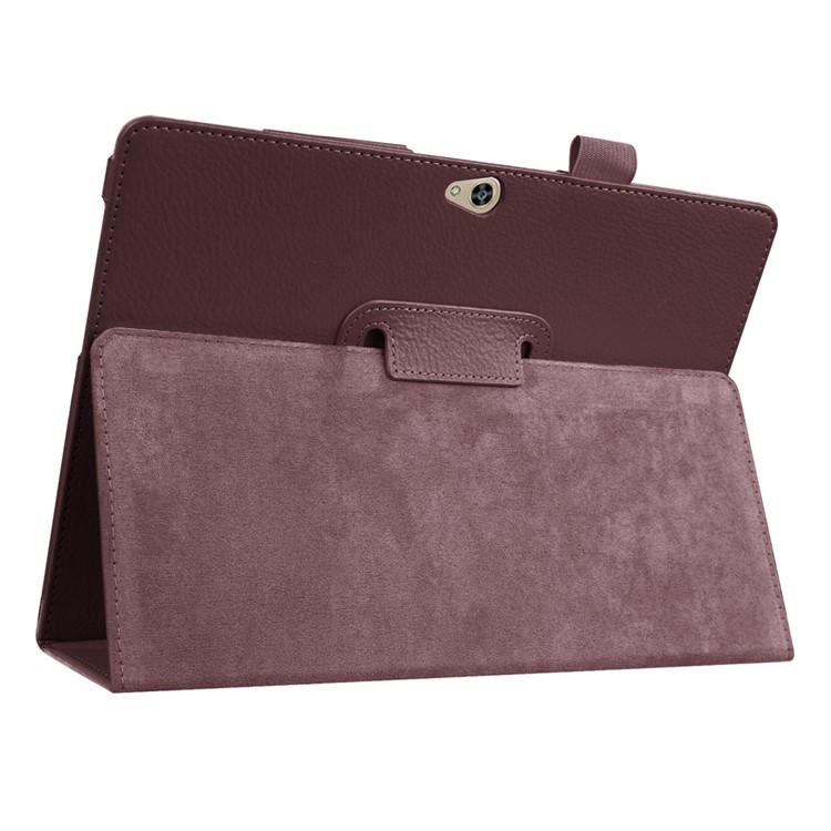 Litchi Skin Leather Stand Case for Huawei MediaPad M2 10.0 - Brown-6