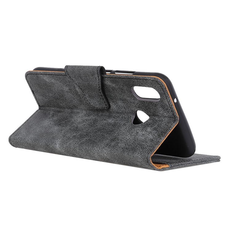 Caja Del Teléfono De Cuero Del Estilo De La Carpeta Del Estilo Del Vintage Para Huawei Nova 3i / P Inteligente + - Gris-9