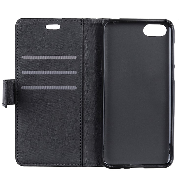 Retro Style Leather Wallet Case for Huawei Honor Y5 (2018) / Y5 Prime (2018) / Honor 7s / Play 7 - Black-7