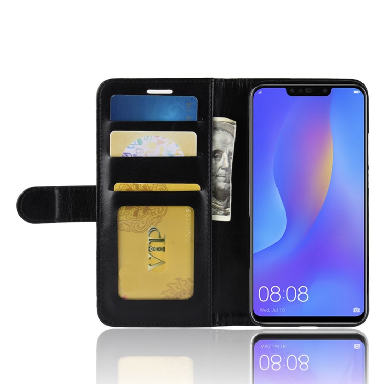 Crazy Horse Texture Wallet Stand Flip Leather Case for Huawei nova 3i / P Smart+ - Black-5