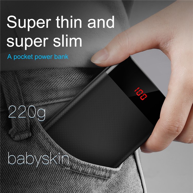 BASEUS 10000mAh Dual USB External Power Bank for iPhone Samsung Huawei - Black-2