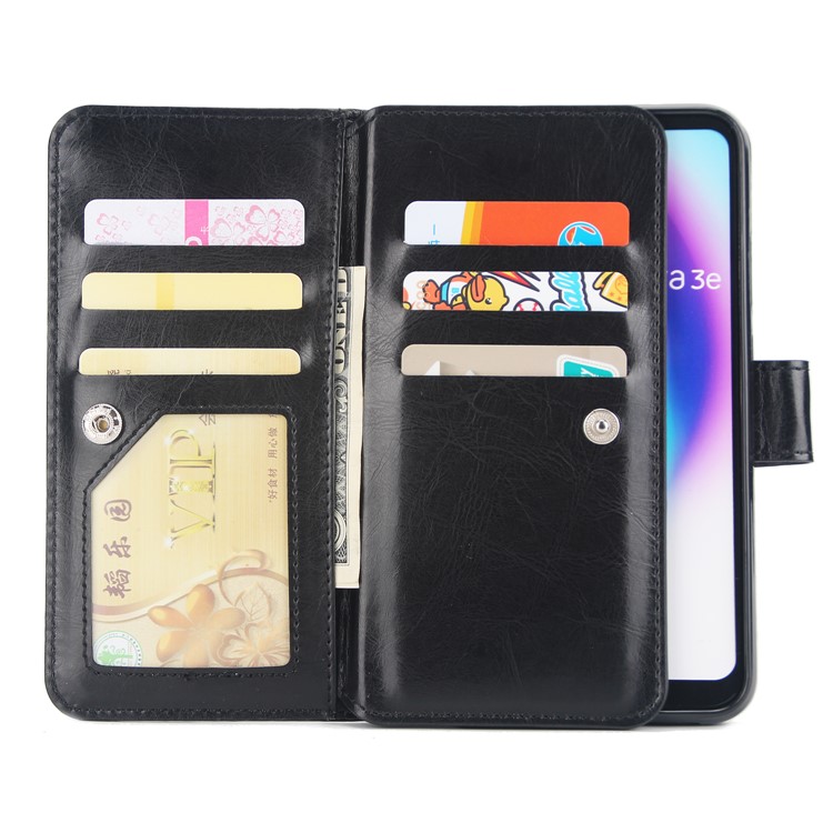 9-slot PU Leather Wallet Stand Case for Huawei P20 Lite / Nova 3e - Black-5