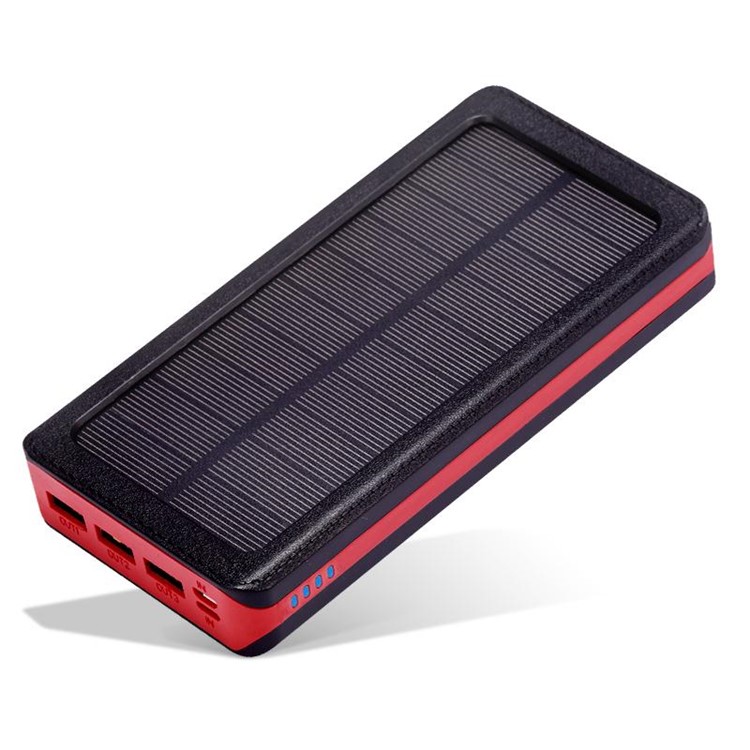Wasserdicht Drei USB 10000mah Solar Power Bank Mit Taschenlampe Für Smartphones Tabletten - Rot-3