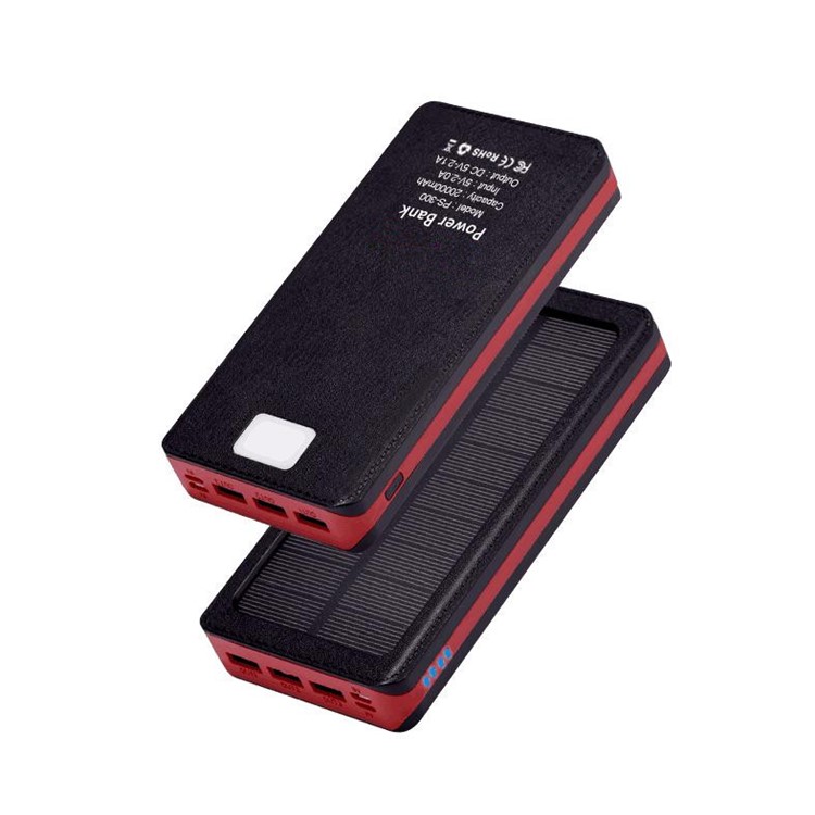 Wasserdicht Drei USB 10000mah Solar Power Bank Mit Taschenlampe Für Smartphones Tabletten - Rot-5