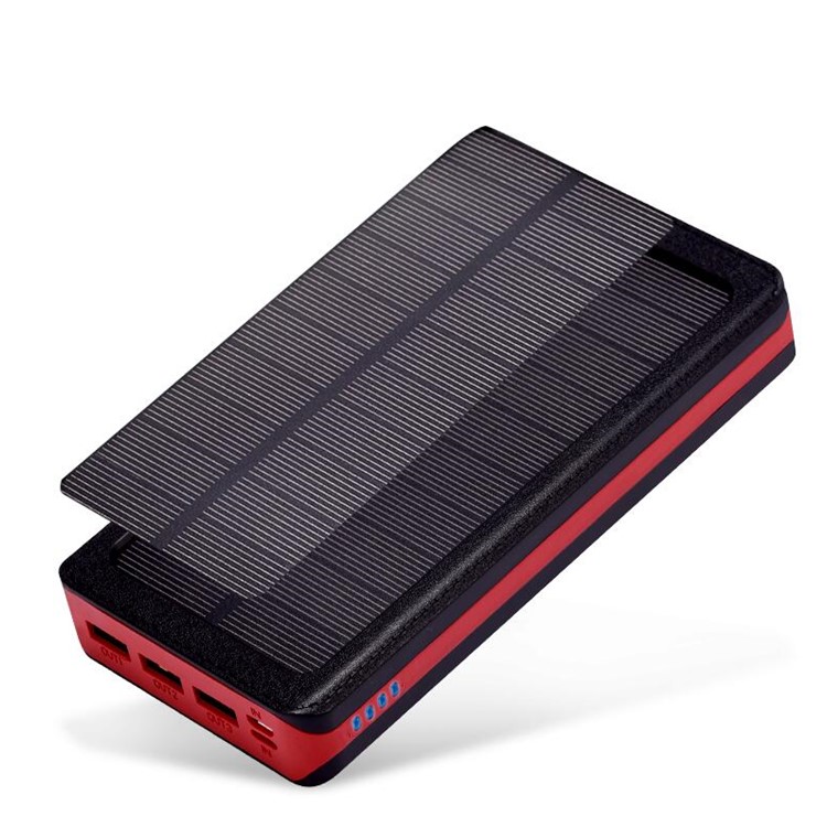 Wasserdicht Drei USB 10000mah Solar Power Bank Mit Taschenlampe Für Smartphones Tabletten - Rot-6