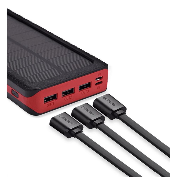 Wasserdicht Drei USB 10000mah Solar Power Bank Mit Taschenlampe Für Smartphones Tabletten - Rot-7