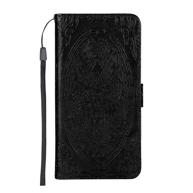 Imprinted Chinese Auspicious Dragon PU Leather Case for Huawei Y6 (2018) / Honor 7A (without Fingerprint Sensor) - Black-2
