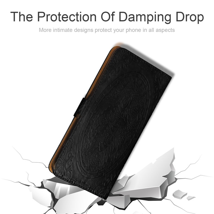 Imprinted Chinese Auspicious Dragon PU Leather Case for Huawei Y6 (2018) / Honor 7A (without Fingerprint Sensor) - Black-5