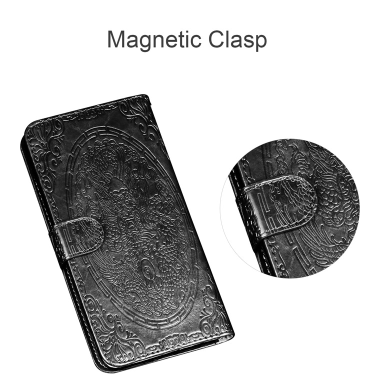 Imprinted Chinese Auspicious Dragon PU Leather Case for Huawei Y6 (2018) / Honor 7A (without Fingerprint Sensor) - Black-9