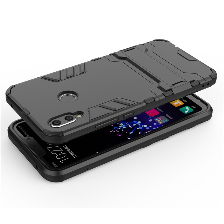 Caja Híbrida De Plástico + TPU Con Pata De Cabra Para Huawei P Smart + / nova 3i - Negro-6