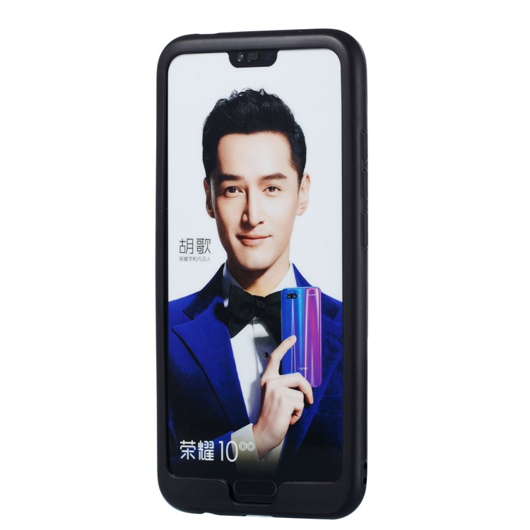 Two Pieces All-wrapped Litchi Texture TPU Case for Huawei Honor 10 - Black-2