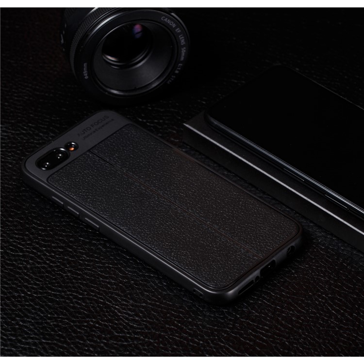 Two Pieces All-wrapped Litchi Texture TPU Case for Huawei Honor 10 - Black-7