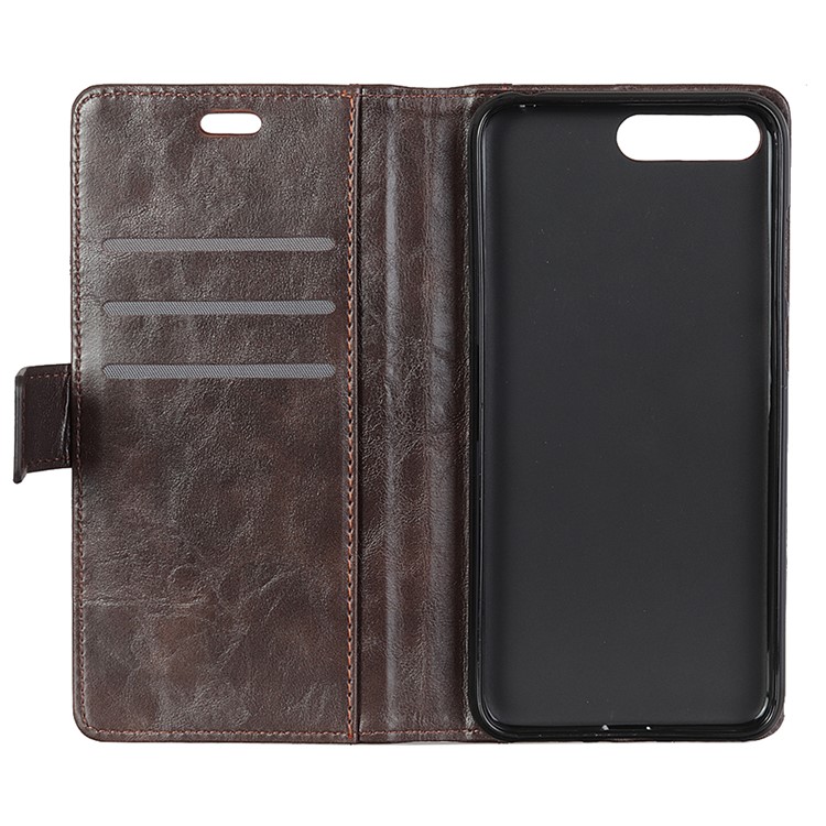Flip Rivet Stand Wallet Magnetic Leather Cell Phone Casing for Huawei Y6 (2018) / Honor 7A (without Fingerprint Sensor) - Brown-9