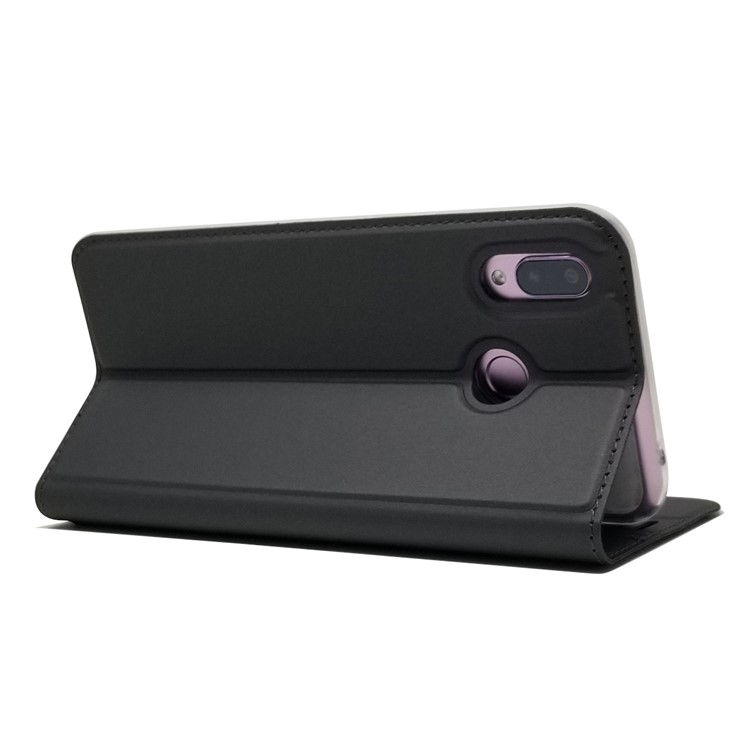 Auto-absorbed Leather Stand Case with Card Slot for Huawei Honor Play - Black-7
