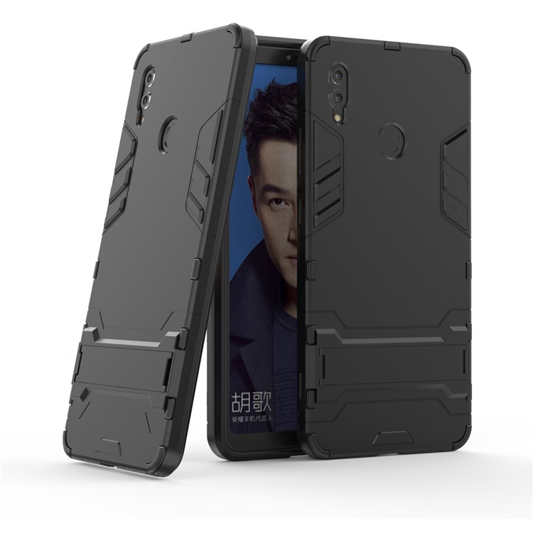 Plastic + TPU Hybrid Case with Kickstand for Huawei Honor Note 10 - Black-1