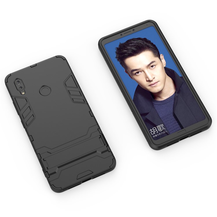 Plastic + TPU Hybrid Case with Kickstand for Huawei Honor Note 10 - Black-3
