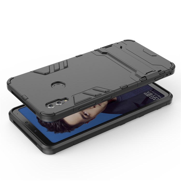 Plastic + TPU Hybrid Case with Kickstand for Huawei Honor Note 10 - Black-4