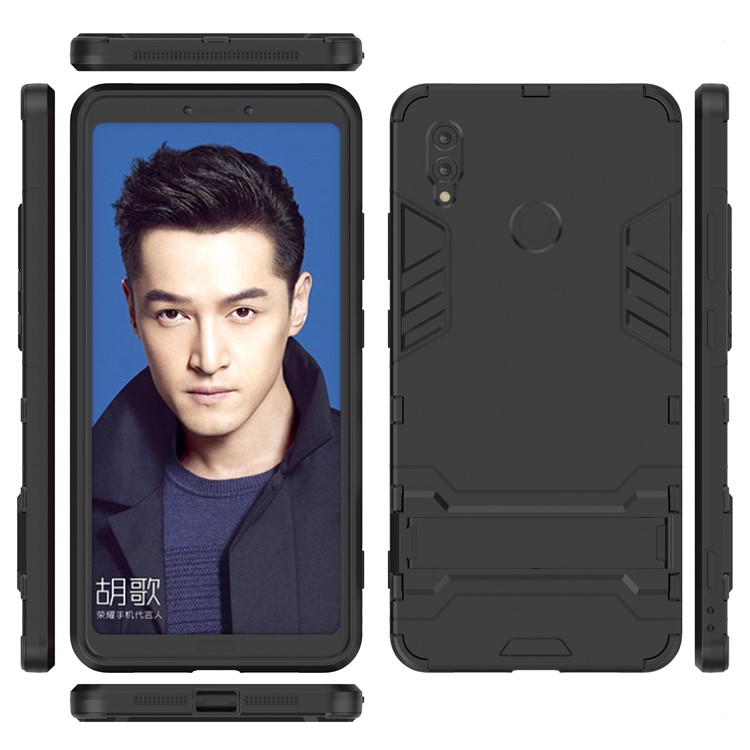 Plastic + TPU Hybrid Case with Kickstand for Huawei Honor Note 10 - Black-6