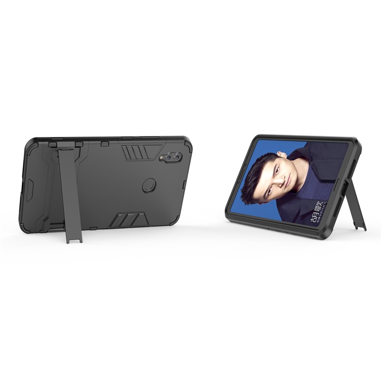 Plastic + TPU Hybrid Case with Kickstand for Huawei Honor Note 10 - Black-8