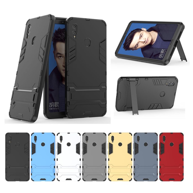 Plastic + TPU Hybrid Case with Kickstand for Huawei Honor Note 10 - Black-9