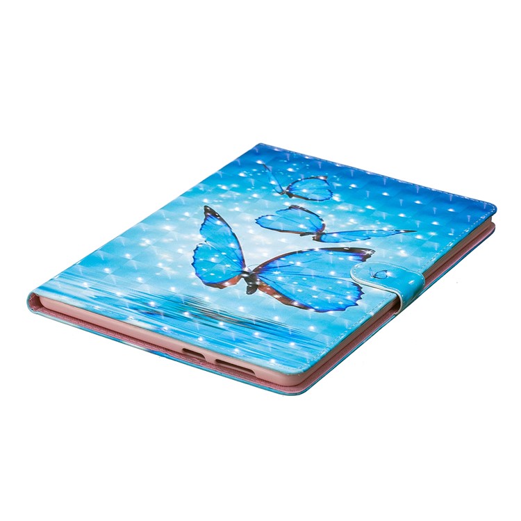 Light Spot Decor Patterned Smart Leather Stand Wallet Case for Huawei MediaPad T3 10 - Blue Butterfly-4