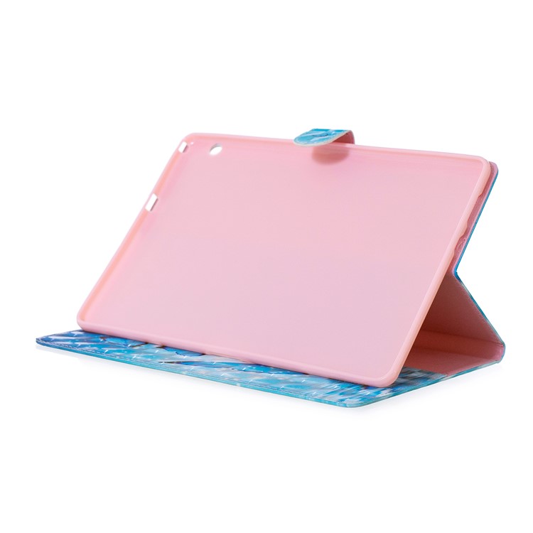 Light Spot Decor Patterned Smart Leather Stand Wallet Case for Huawei MediaPad T3 10 - Blue Butterfly-7