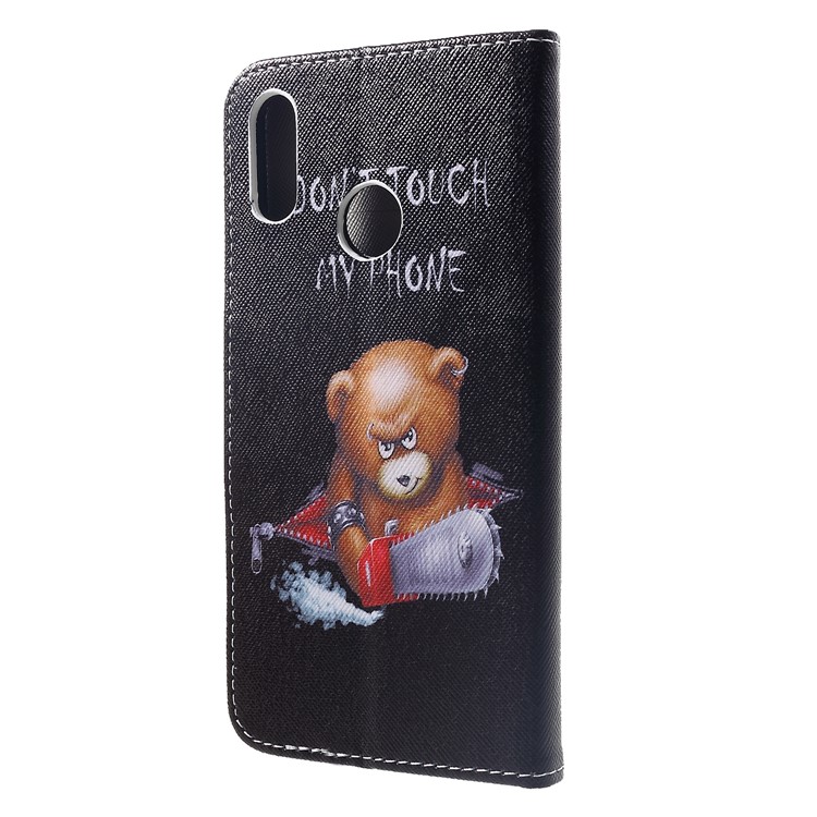 Patrón De Impresión De La Cartera Soporte Flip Funda De Cuero Para Huawei Nova 3i / P Inteligente + - Oso Enojado Y Advertencia-2