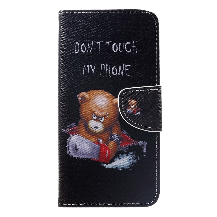 Patrón De Impresión De La Cartera Soporte Flip Funda De Cuero Para Huawei Nova 3i / P Inteligente + - Oso Enojado Y Advertencia-3