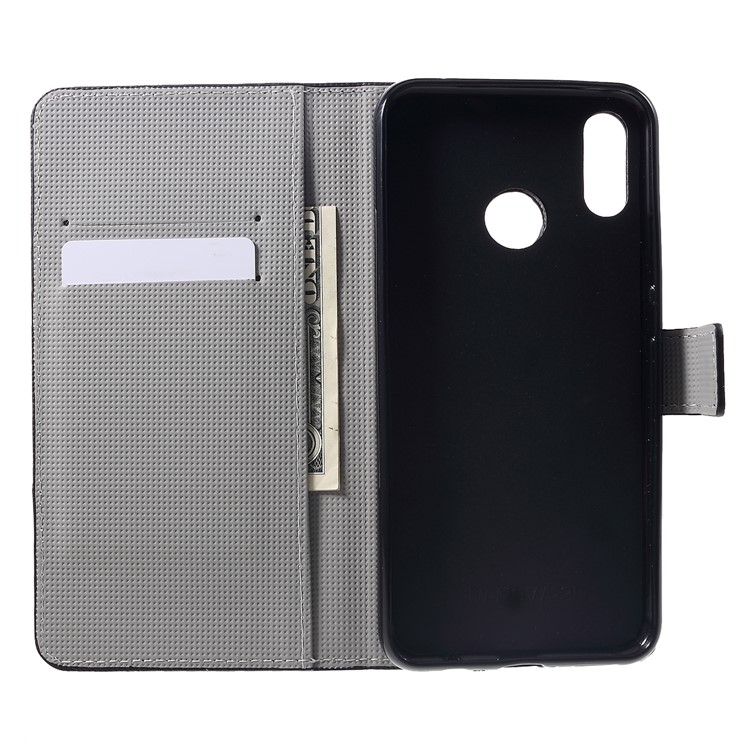 Patrón De Impresión Billetera Soporte De Cuero Funda Móvil Para Huawei Nova 3i / P Inteligente + - Mariposa Azul-6